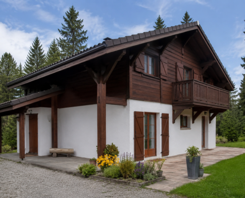 Chalet peinture Chalet vernis